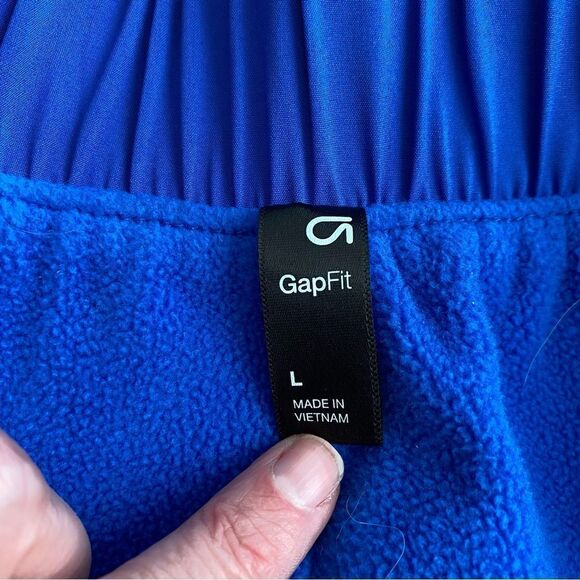 Gap GapFit Recycled Fleece-Lined Track Pants Wide Leg Bristol Blue Large - Picture 4 of 6